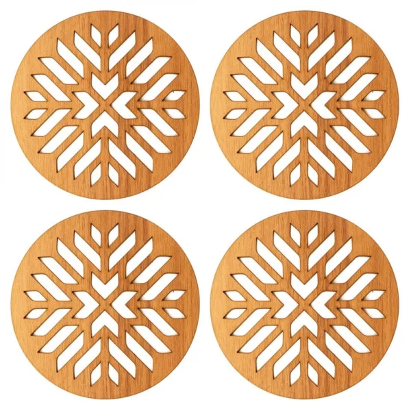 Wooden Coasters for Tea Coffee (Set of 4) - Image 3