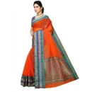 Generic Women's Kota Doria Cotton Border Saree With Blouse (Fanta, 5-6 Mtrs)