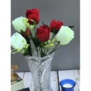 Generic Artificial Rose Flowers Bunch Bouquet Of 7 Roses For Home Decoration (Color: Multi, Material: Silk Polyester)