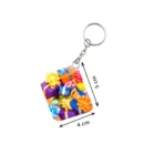 Generic Pack Of 3_ Colored Gift Box One Side Printed Rectangle Designer Keychain (Multi Color)