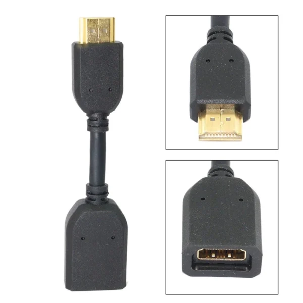 Generic Male to Female HDMI Cables 0.1 (Black) - Image 2