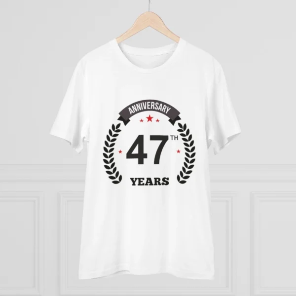 Generic Men's PC Cotton 47th Anniversary Printed T Shirt (Color: White, Thread Count: 180GSM) - Image 3