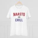 Generic Men's PC Cotton Nasto And Chill Printed T Shirt (Color: White, Thread Count: 180GSM)