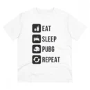 Generic Men's PC Cotton Eat Sleep Pubg Repeat Printed T Shirt (Color: White, Thread Count: 180GSM)