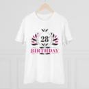 Generic Men's PC Cotton 28th Birthday Printed T Shirt (Color: White, Thread Count: 180GSM)