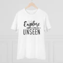 Generic Men's PC Cotton Explore The Unseen Printed T Shirt (Color: White, Thread Count: 180GSM)