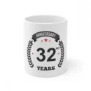 Generic Ceramic 32nd Anniversary Printed Coffee Mug (Color: White, Capacity:330ml)