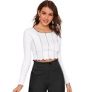 Generic Women's Western Wear Hosiery Crop Top (White)