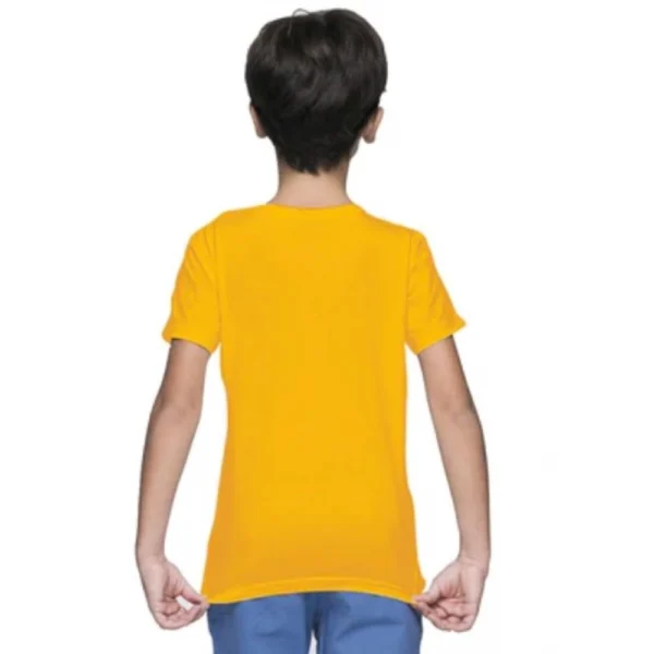 Generic Boys Cotton Plain Half Sleeve TShirt (Yellow) - Image 3