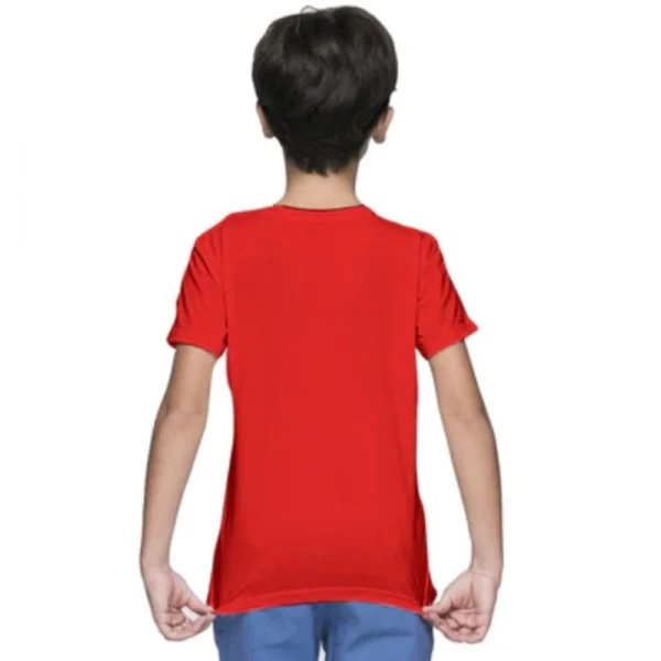 Generic Boys Cotton Plain Half Sleeve TShirt (Red) - Image 3