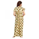 Generic Women's Cotton Printed Maxi Nighty (Off White)