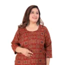 Generic Women's Office wear Designer Printed Capsule Straight Kurti (Maroon)