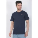 Generic Men's Cotton Jersey V Neck Plain Tshirt (Navy)