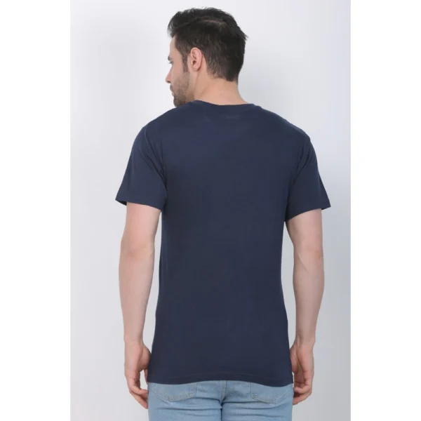 Generic Men's Cotton Jersey V Neck Plain Tshirt (Navy) - Image 2