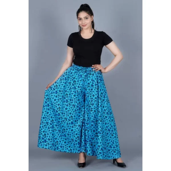 Generic Women's Cotton Printed Elastic Palazzo Pant (Light Blue, Free Size) - Image 2