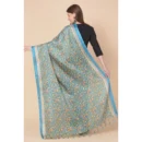 Generic Women's Art Silk Printed Dupatta (Turquoise, Length: 2.25 to 2.50 Mtr)