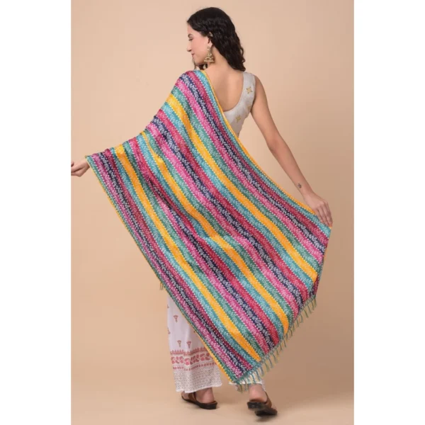 Generic Women's Chanderi Printed Dupatta (Multicolor, Length: 2.25 to 2.50 Mtr) - Image 5