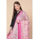 Generic Women's Art Silk Printed Dupatta (Pink, Length: 2.25 to 2.50 Mtr)