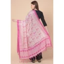 Generic Women's Art Silk Printed Dupatta (Pink, Length: 2.25 to 2.50 Mtr)