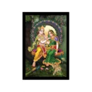 Generic Radha Krishna Painting with Synthetic Photo Frame (Multicolor)