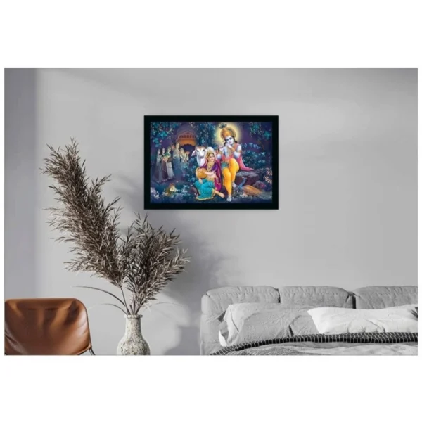 Generic Radha Krishna Painting with Synthetic Photo Frame (Multicolor) - Image 2