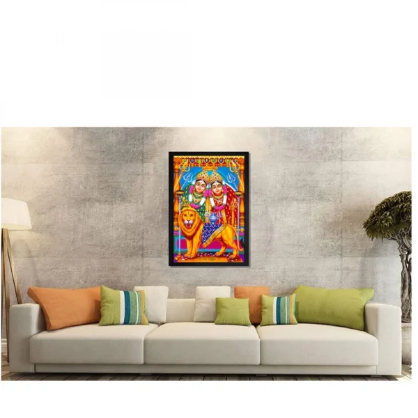 Generic Maa Chamunda Painting with Synthetic Photo Frame (Multicolor) - Image 2