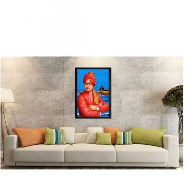 Generic Swami Vivekanand Painting with Synthetic Photo Frame (Multicolor) - Image 2