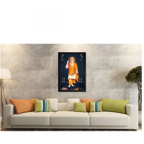 Generic Saibaba Painting with Synthetic Photo Frame (Multicolor) - Image 2