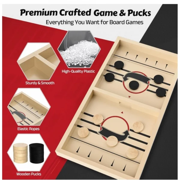 Generic Wood Hockey Table Board Games (Wood Color) - Image 3