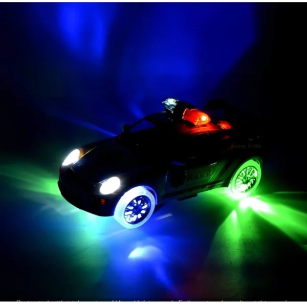 Generic Plastic  Fun Flashing Lights In The Wheels And Realistic Sounds With Sirens Police Car Toy For Kids (White) - Image 2