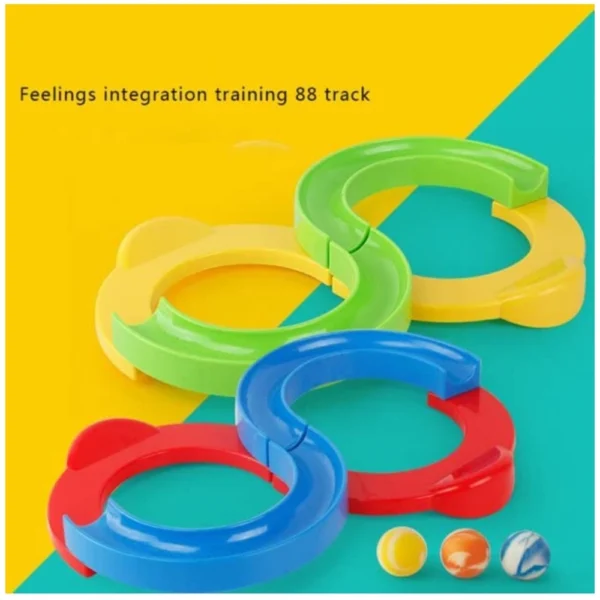 Generic Plastic 8 Shape Infinite Loop Interaction Balancing Track Toy Creative Track With 3 Bouncing Balls For Kids (Multicolor) - Image 2