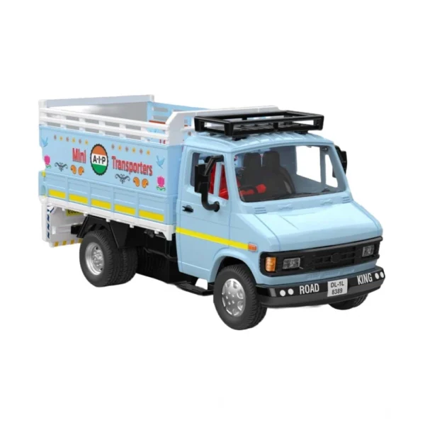 Generic Plastic Pull Back Action 407 Mini Transporter Truck With Openable Tail Gate Toy For Kids  (Assorted) - Image 3