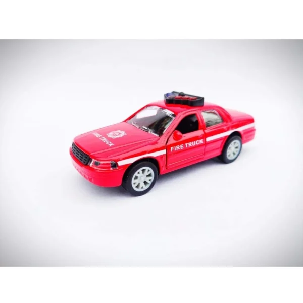 Generic Plastic Diecast Metal Pullback Police Car (Red)