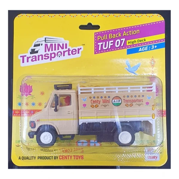 Generic Plastic Pull Back Action 407 Mini Transporter Truck With Openable Tail Gate Toy For Kids  (Assorted) - Image 5