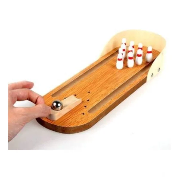 Generic Wood  Mini Fun Wooden Bowling Game (Wood Color) - Image 3