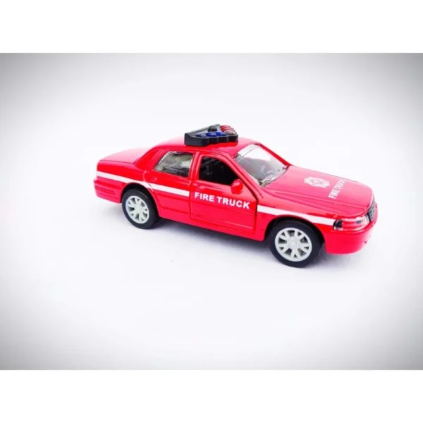 Generic Plastic Diecast Metal Pullback Police Car (Red) - Image 4