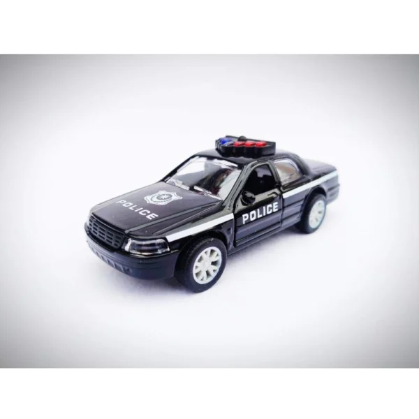 Generic Plastic Diecast Metal Pullback Police Car (Red) - Image 5