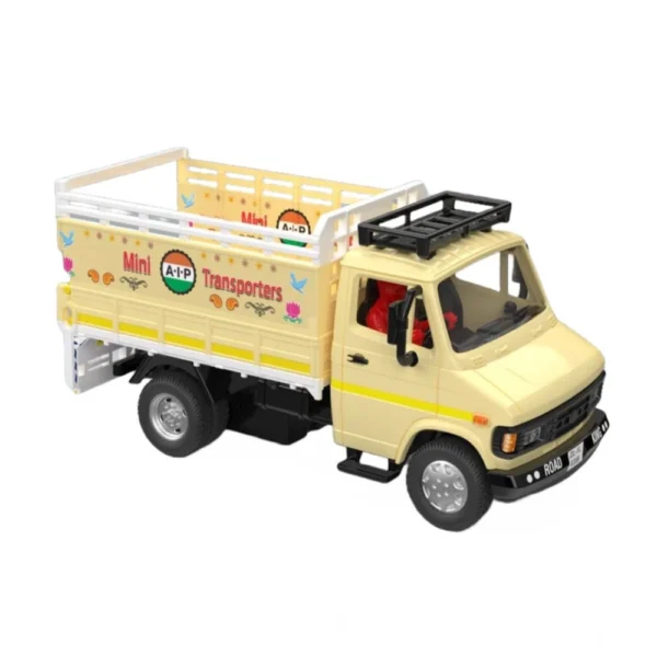 Generic Plastic Pull Back Action 407 Mini Transporter Truck With Openable Tail Gate Toy For Kids  (Assorted) - Image 2