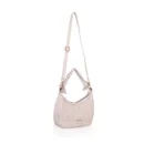 Generic Women's Faux Leather Textured Handbag (Beige White)