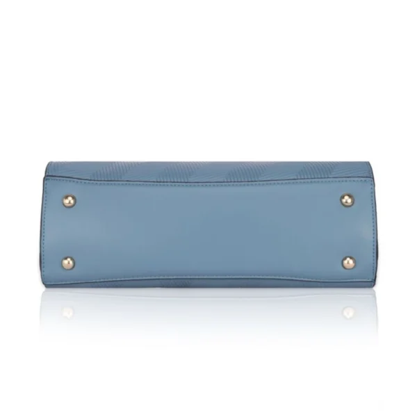 Generic Women's Faux Leather Textured Adjustable Long Belt Handbag (Blue) - Image 3