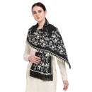 Generic Women's Cotton Embroidered Dupatta (Black, Length: 0.5 to 1 Mtr)