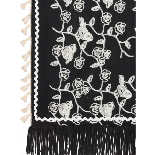 Generic Women's Cotton Embroidered Dupatta (Black, Length: 0.5 to 1 Mtr) - Image 4