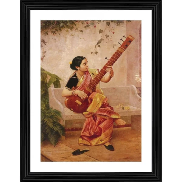 Generic Kadambari 1890 Painting With Wood Photo Frame (Multicolor)