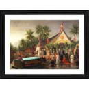 Generic Historic Meet Maharaja of Travancore & British Officials 1880 Painting With Wood Photo Frame (Multicolor)