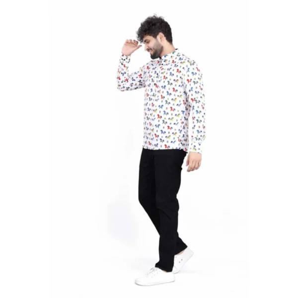 Generic Men's Cotton Blended Printed Full Sleeve Shortkurta (Multicolor) - Image 4