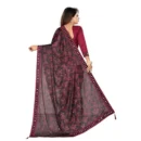 Generic Women's Lycra Solid Saree With Unstitched Blouse (Maroon, 5.5 Mtr)