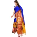 Generic Women's Jacquard Woven Saree With Unstitched Blouse 5.5Mtr (Blue)