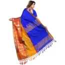 Generic Women's Jacquard Woven Saree With Unstitched Blouse 5.5Mtr (Blue)