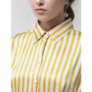 Generic Women's Polyester Striped Long Sleeves Top (Yellow)