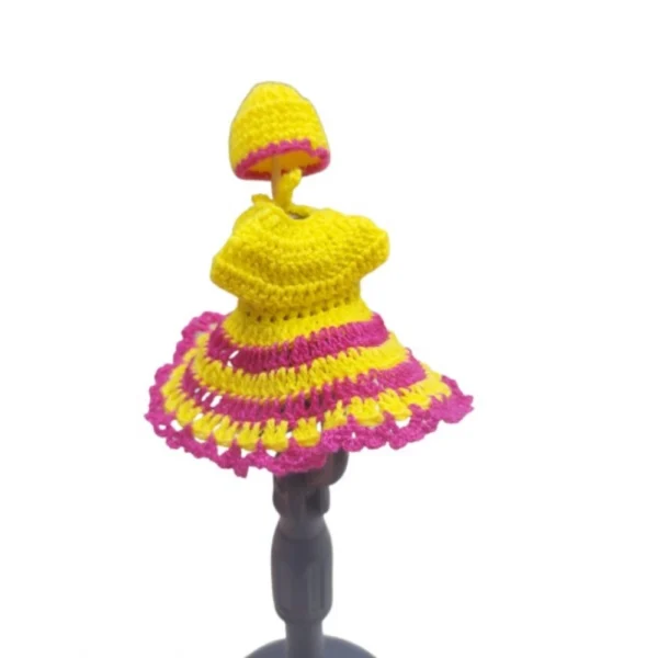 Generic Laddu Gopal Tharad Dress Size: 0 To 6 (Yellow-Pink)